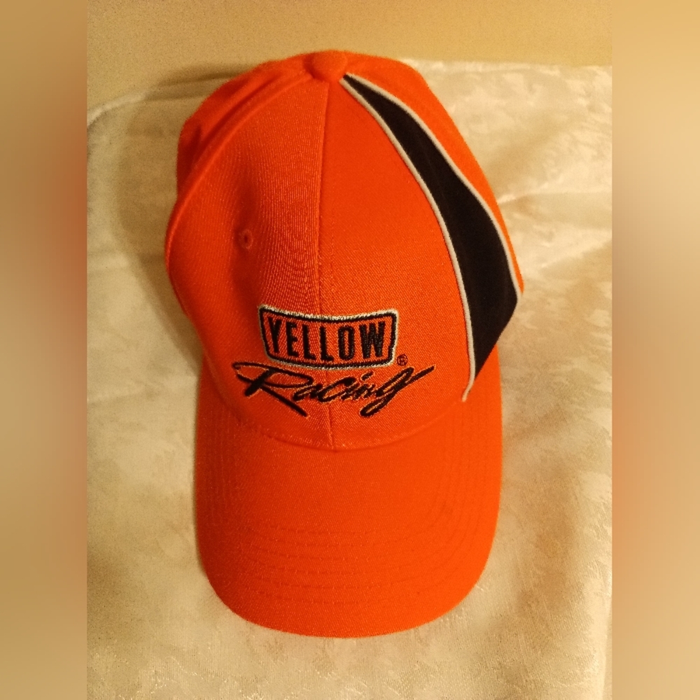 YELLOW Nascar racing orange and black hat